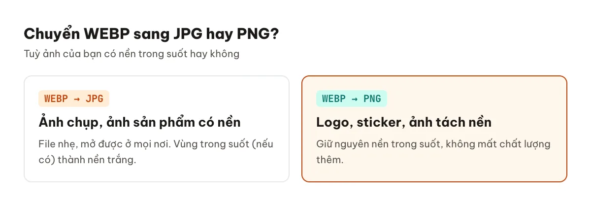 Hướng dẫn chọn JPG hay PNG khi chuyển đổi từ WEBP