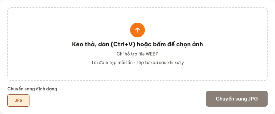 Công cụ chuyển WEBP sang JPG trên Convert.com.vn